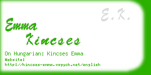 emma kincses business card